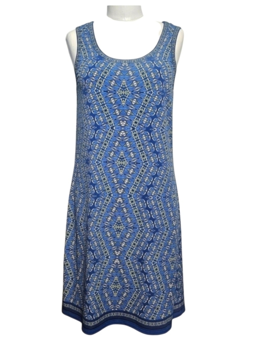 Max Studio Women's Blue Sleeveless Stretch Feminine Dress Sz Medium